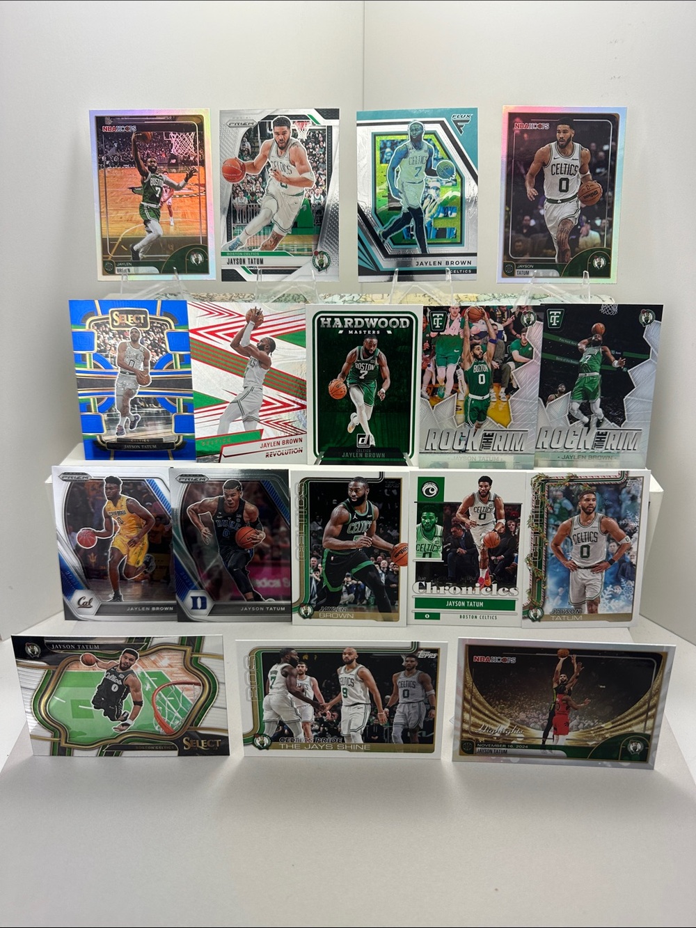 Celtics Jaylen Brown/Jayson Tatum 17 card lot w/ new 26’ Topps NBA Hoops cards